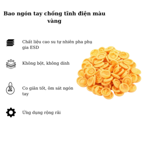 Bao ngón tay chống tĩnh điện màu vàng