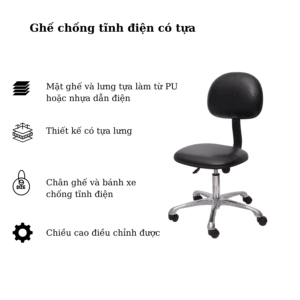 Ghế chống tĩnh điện có tựa