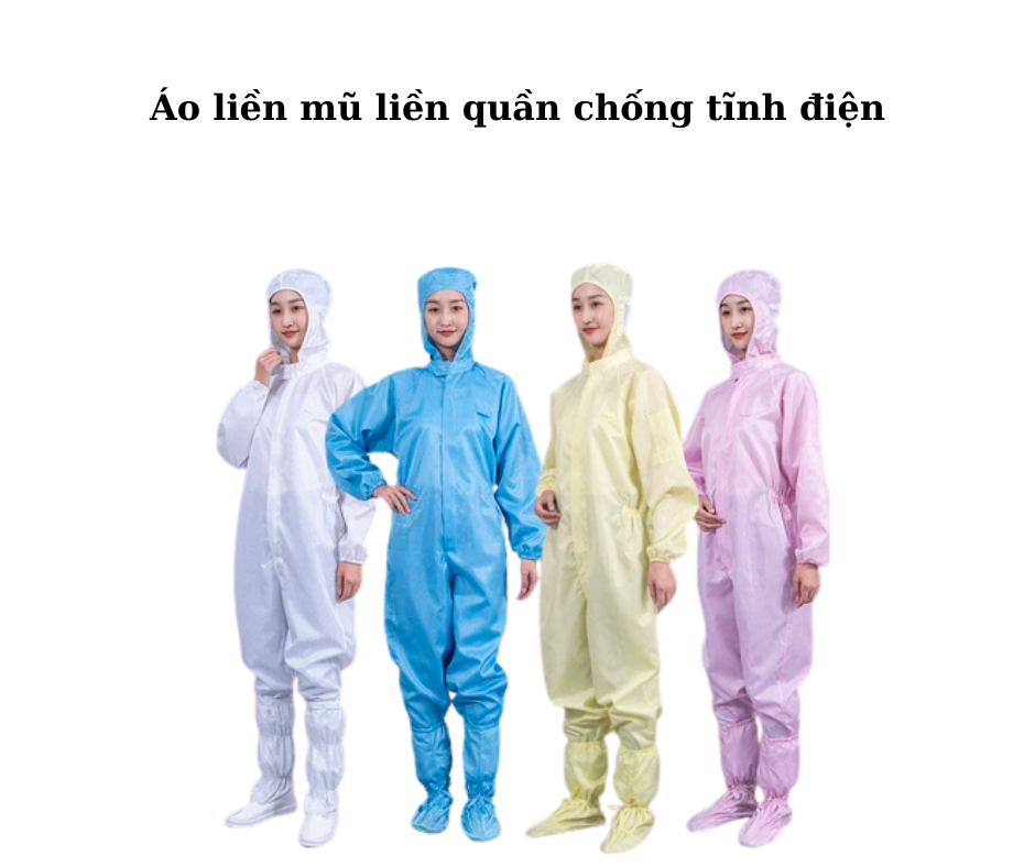 Ứng dụng đa dạng áo liền mũ liền quần chống tĩnh điện