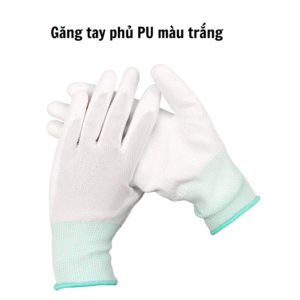 Găng tay phủ PU màu trắng