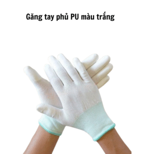 Găng tay phủ PU màu trắng