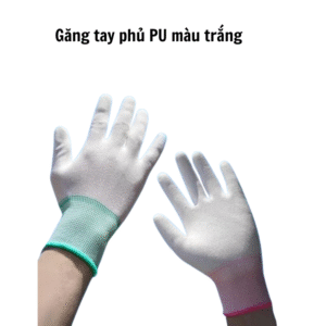 Găng tay phủ PU màu trắng