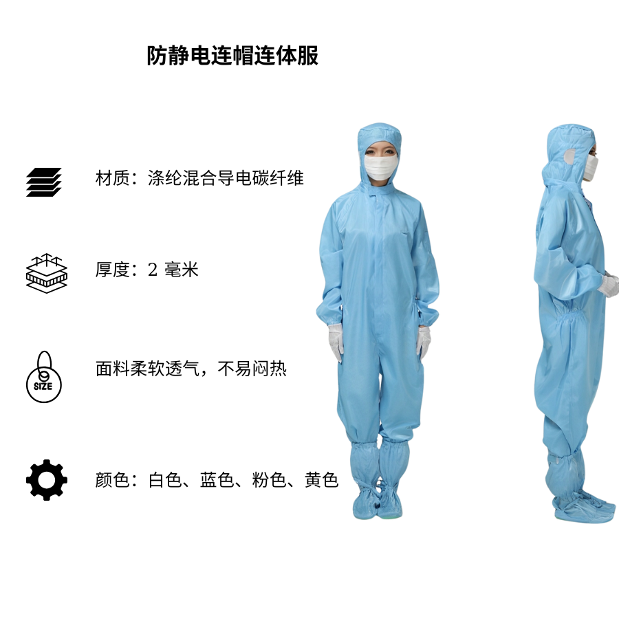 Áo liền mũ liền quần chống tĩnh điện