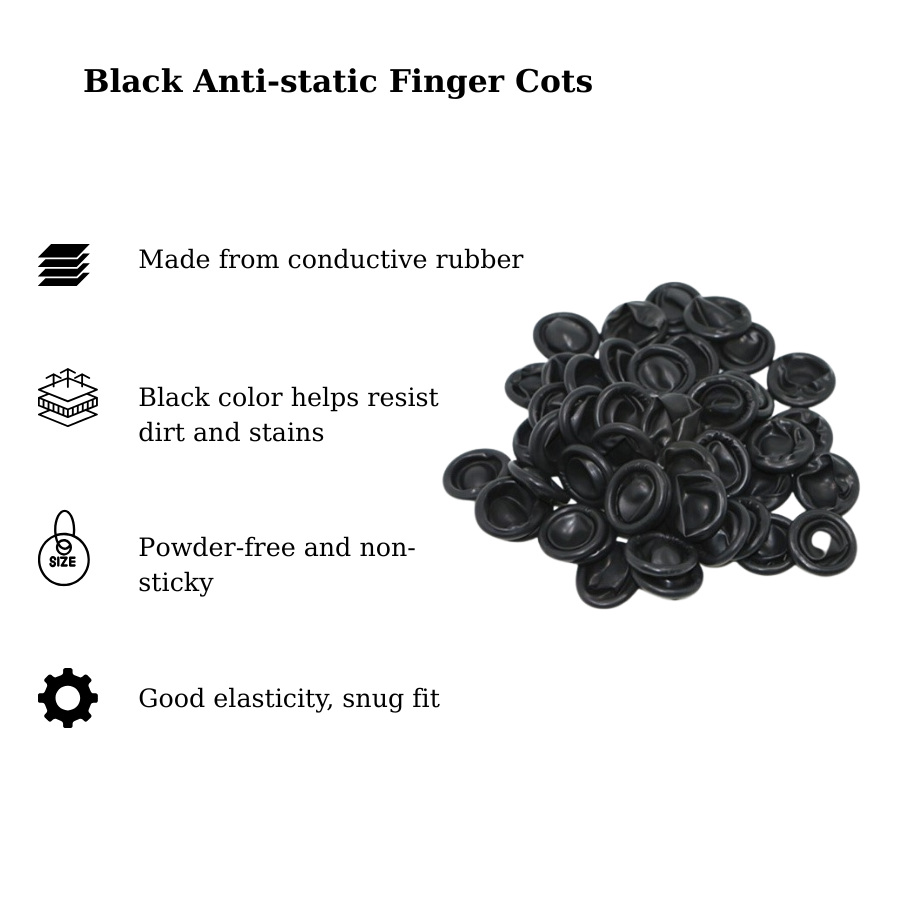 Bao ngón tay chống tĩnh điện màu đen