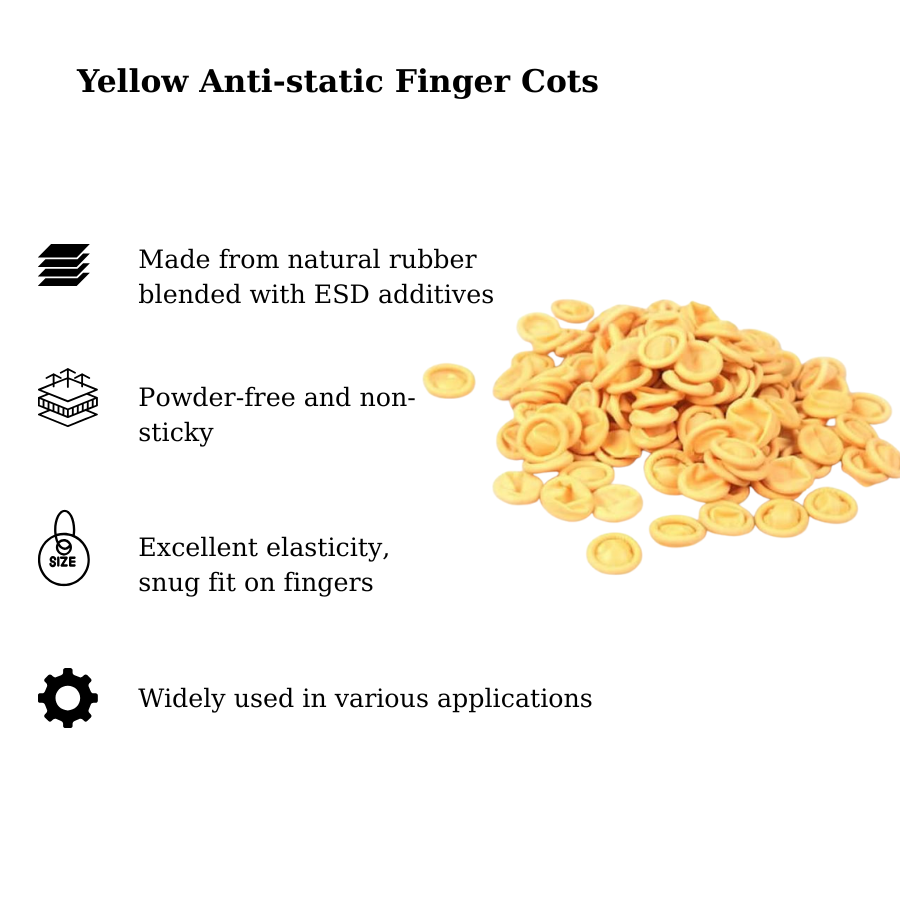Bao ngón tay chống tĩnh điện màu vàng