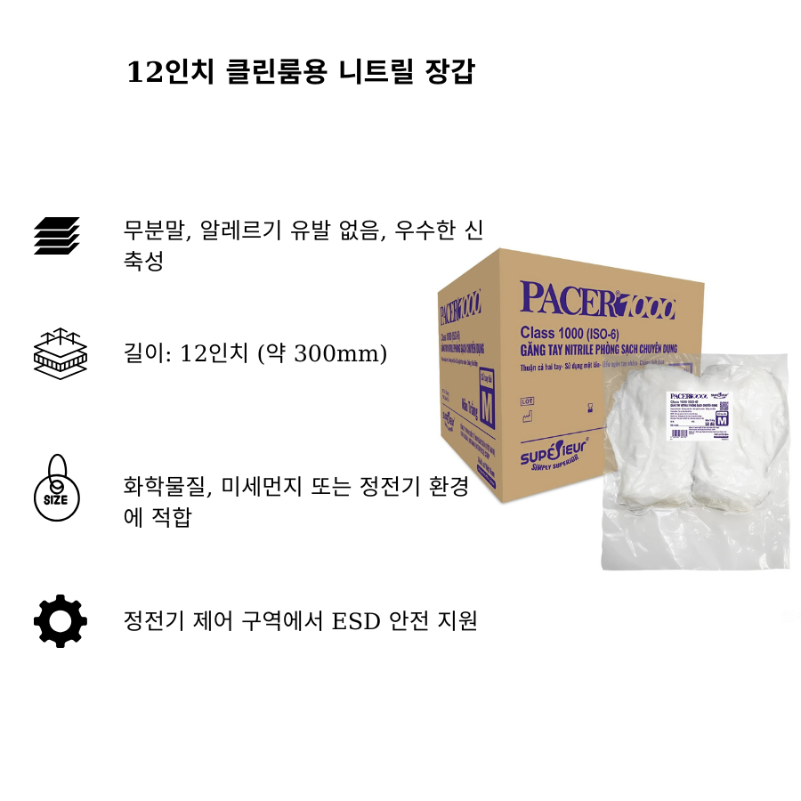 Găng tay nitrile phòng sạch 12 inch