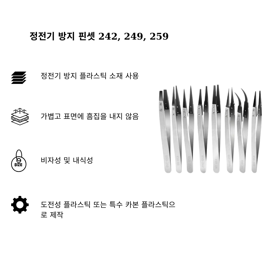 Nhíp chống tĩnh điện 242, 249, 259