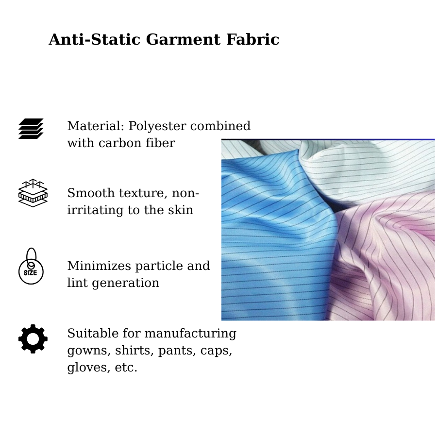 Vải may quần áo chống tĩnh điện