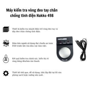 Máy kiểm tra vòng đeo tay chân chống tĩnh điện Hakko 498