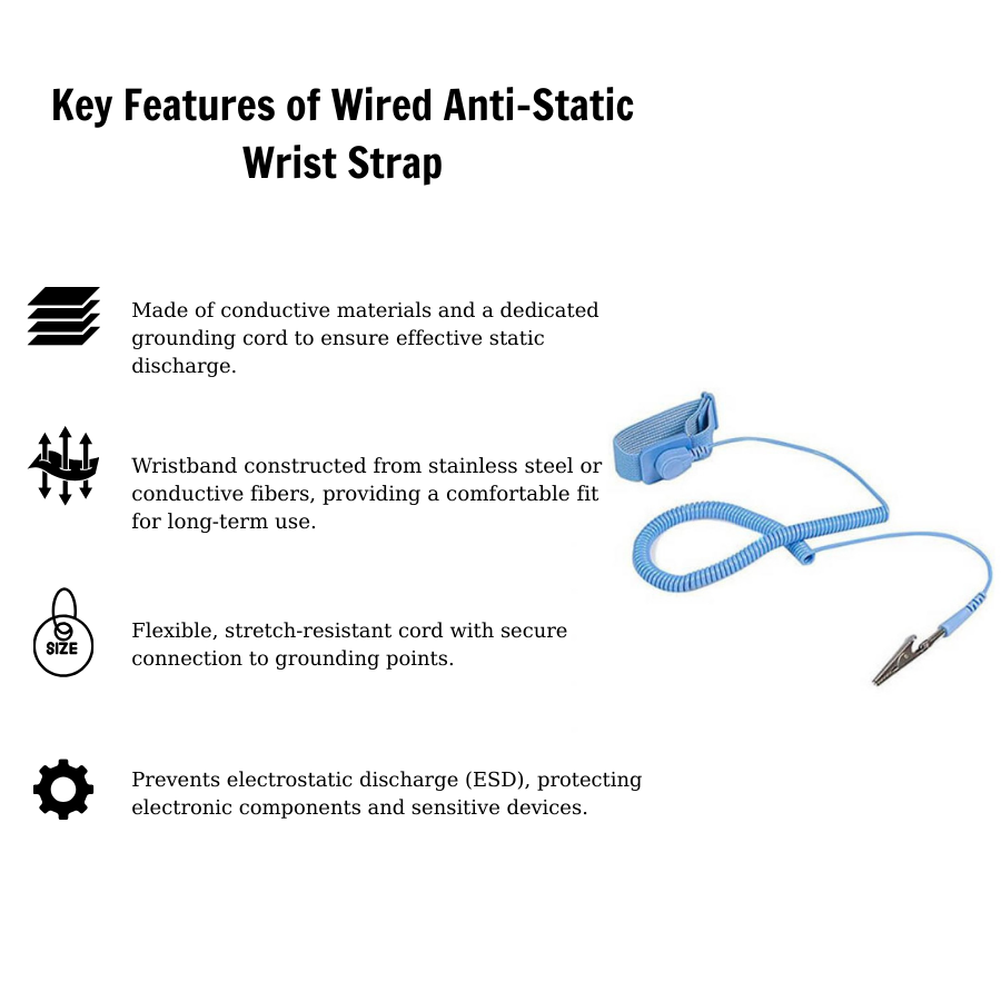 Vòng đeo tay chống tĩnh điện có dây